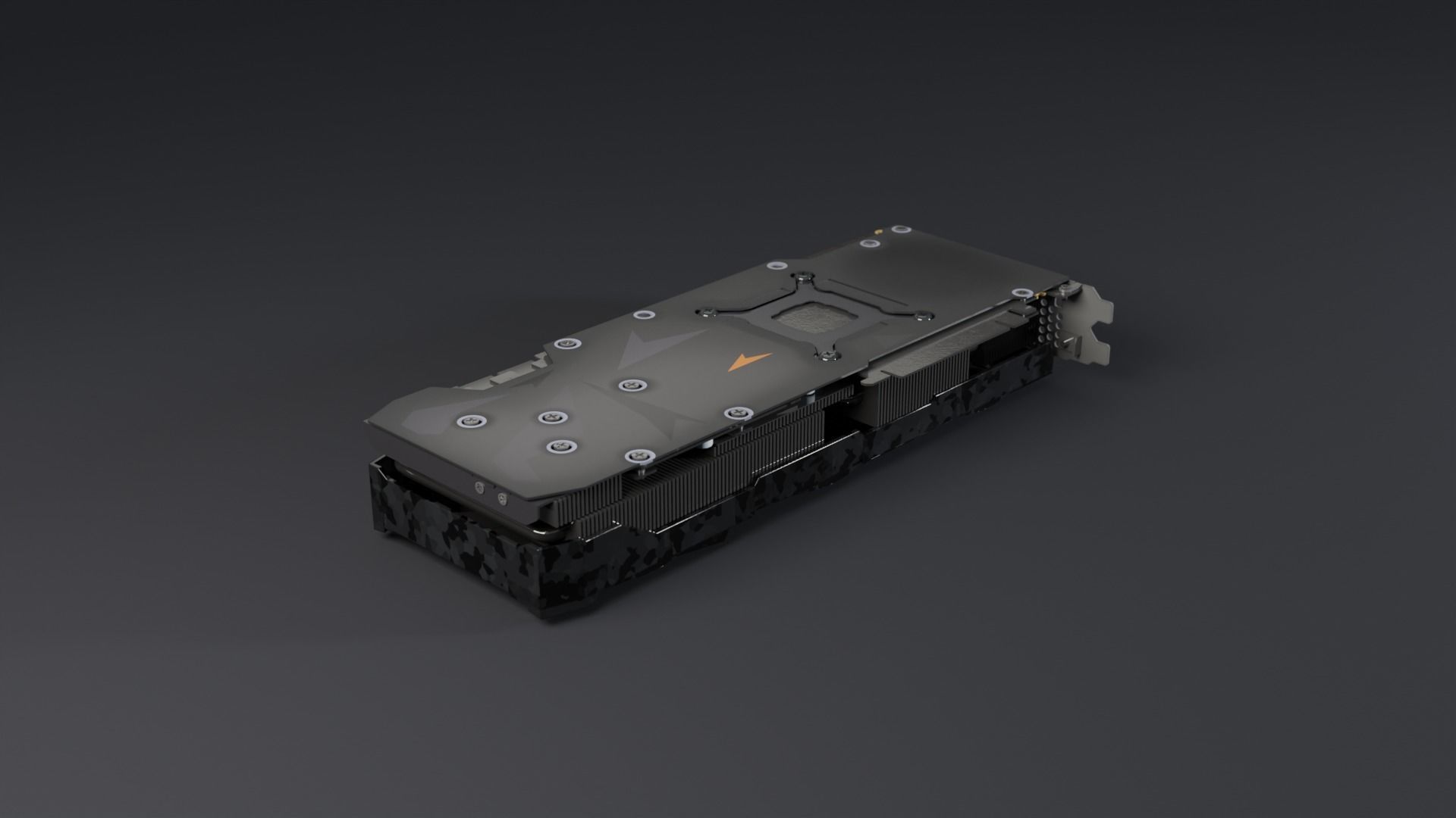 Modern Gaming Video Card Low-poly 3D model_7