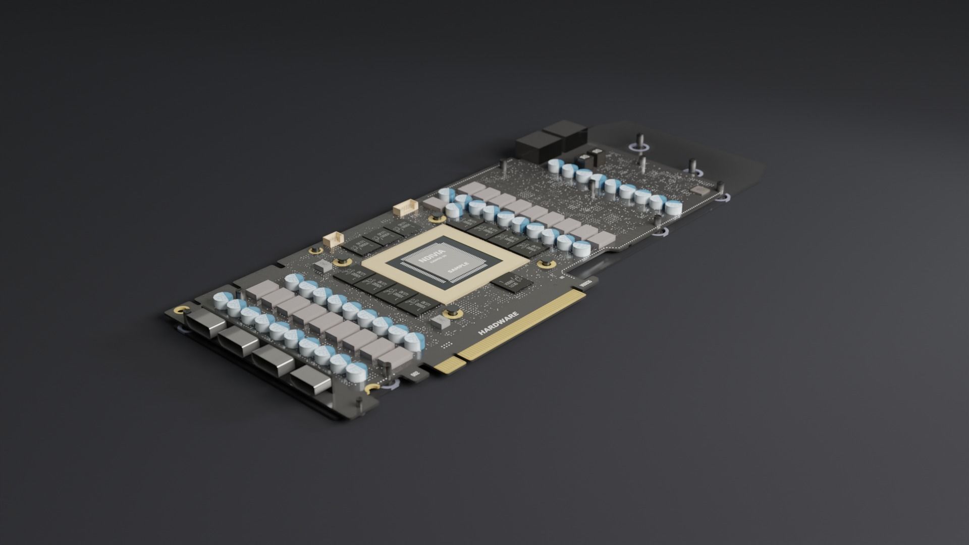 Modern Gaming Video Card Low-poly 3D model_2