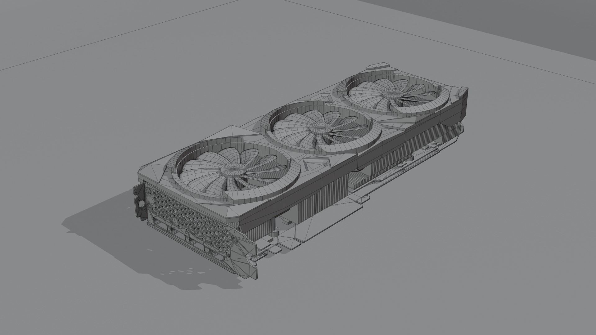 Modern Gaming Video Card Low-poly 3D model_9