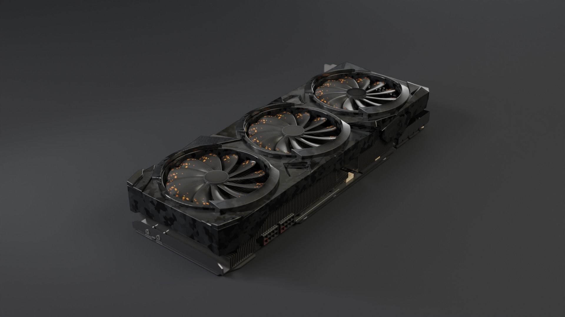 Modern Gaming Video Card Low-poly 3D model_5
