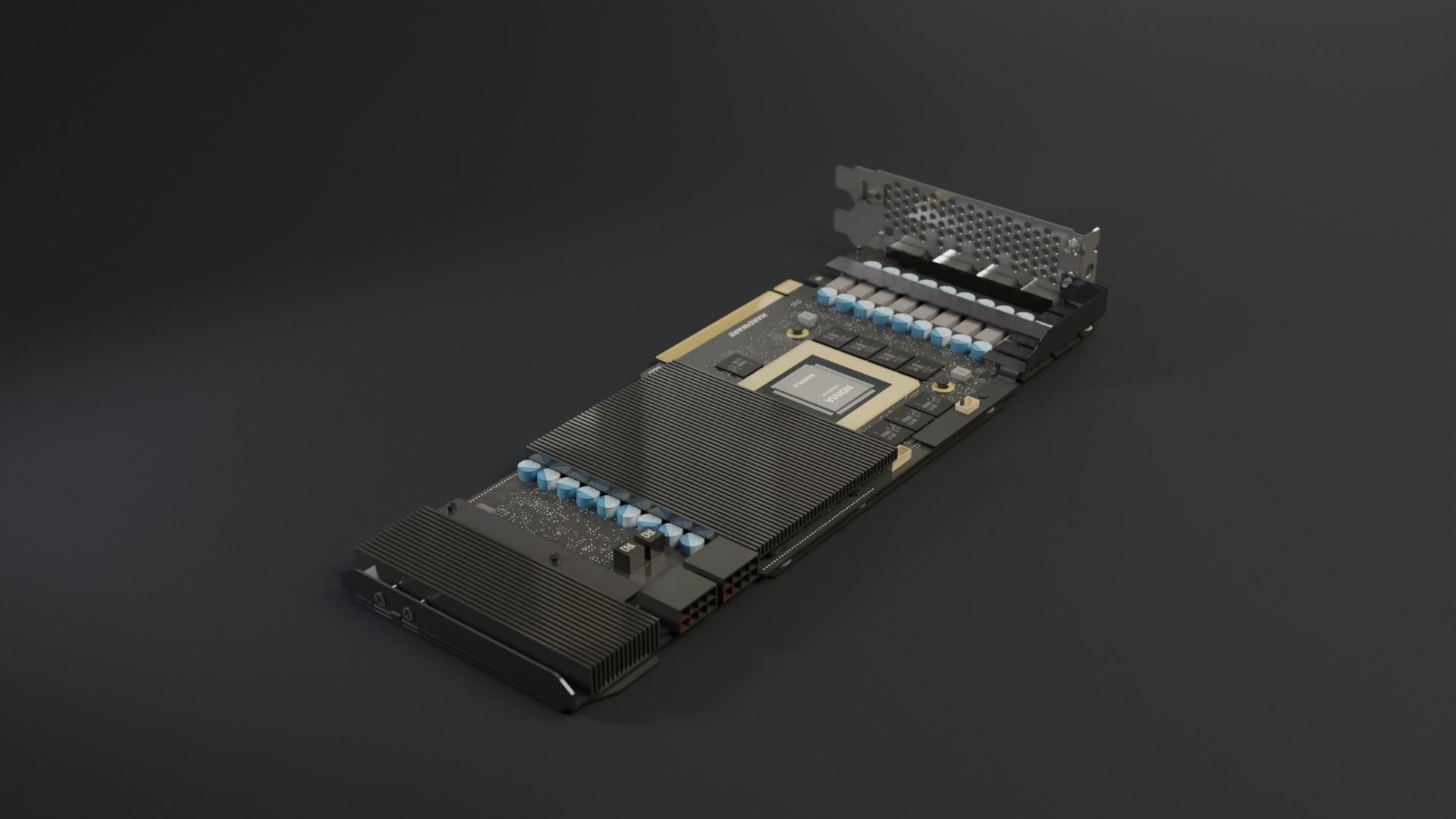 Modern Gaming Video Card Low-poly 3D model_4