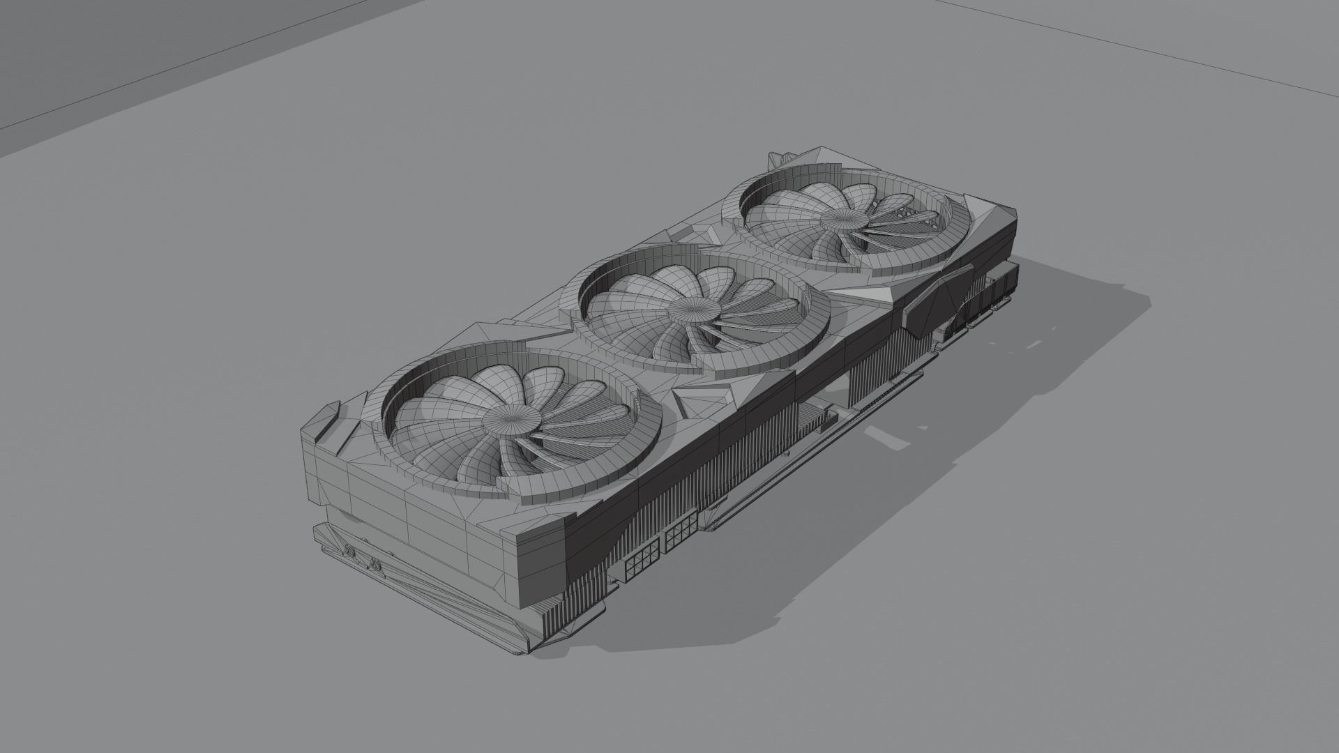 Modern Gaming Video Card Low-poly 3D model_11