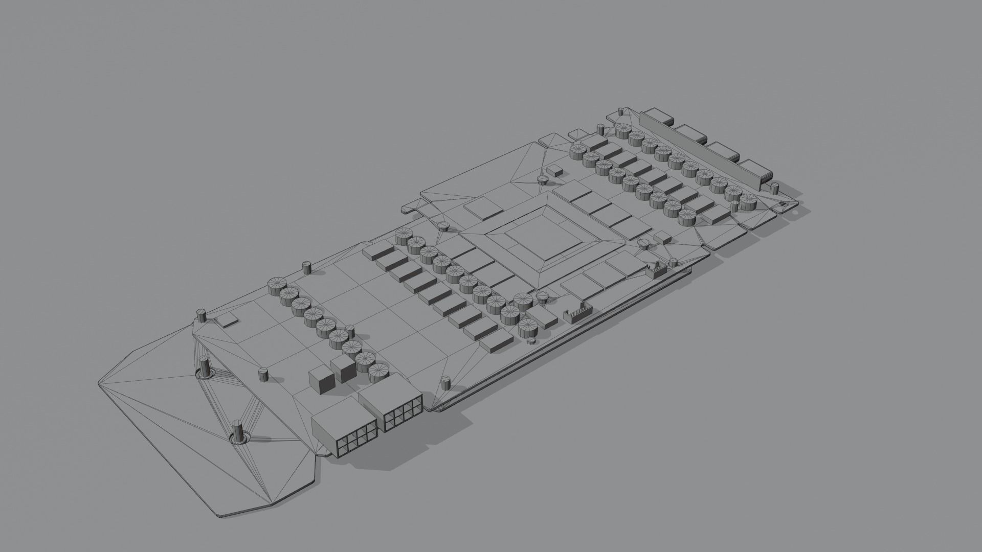 Modern Gaming Video Card Low-poly 3D model_10
