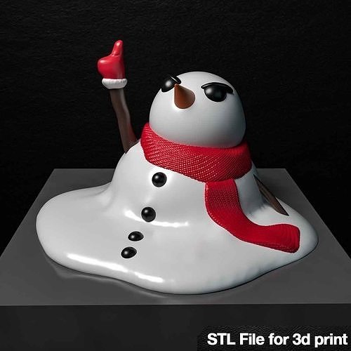 Melting snowman 3d printable 3D print model