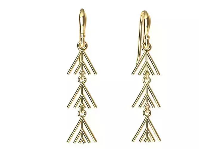 Geometric jali ring earrings set stl files verified