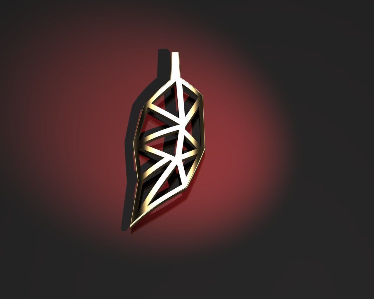 Minimal Leaf Earring  3D model_2