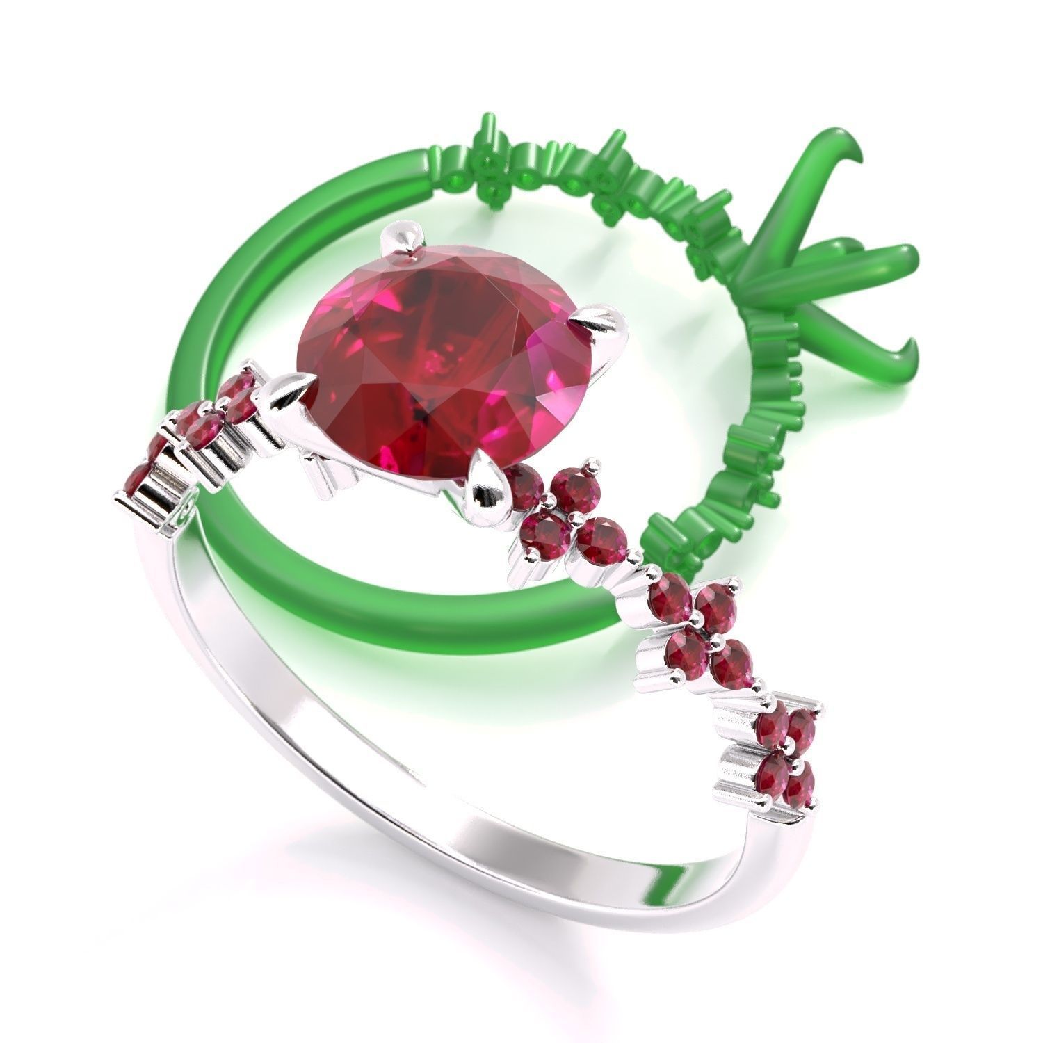 Tiffany-Style Solitaire Round Engagement 3D print model_21