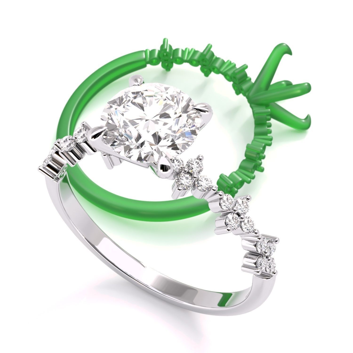 Tiffany-Style Solitaire Round Engagement 3D print model_20