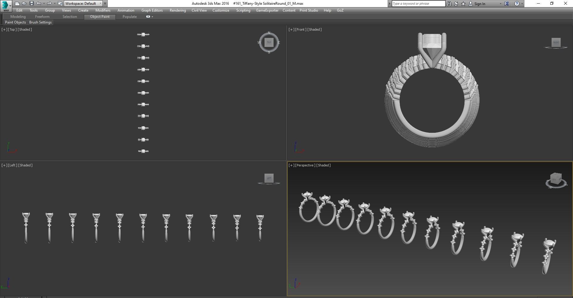 Tiffany-Style Solitaire Round Engagement 3D print model_17