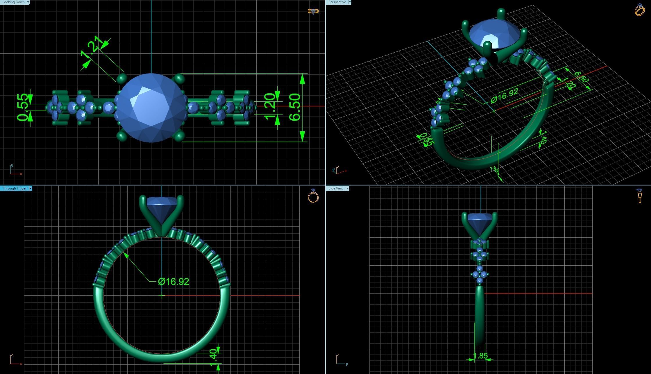 Tiffany-Style Solitaire Round Engagement 3D print model_8