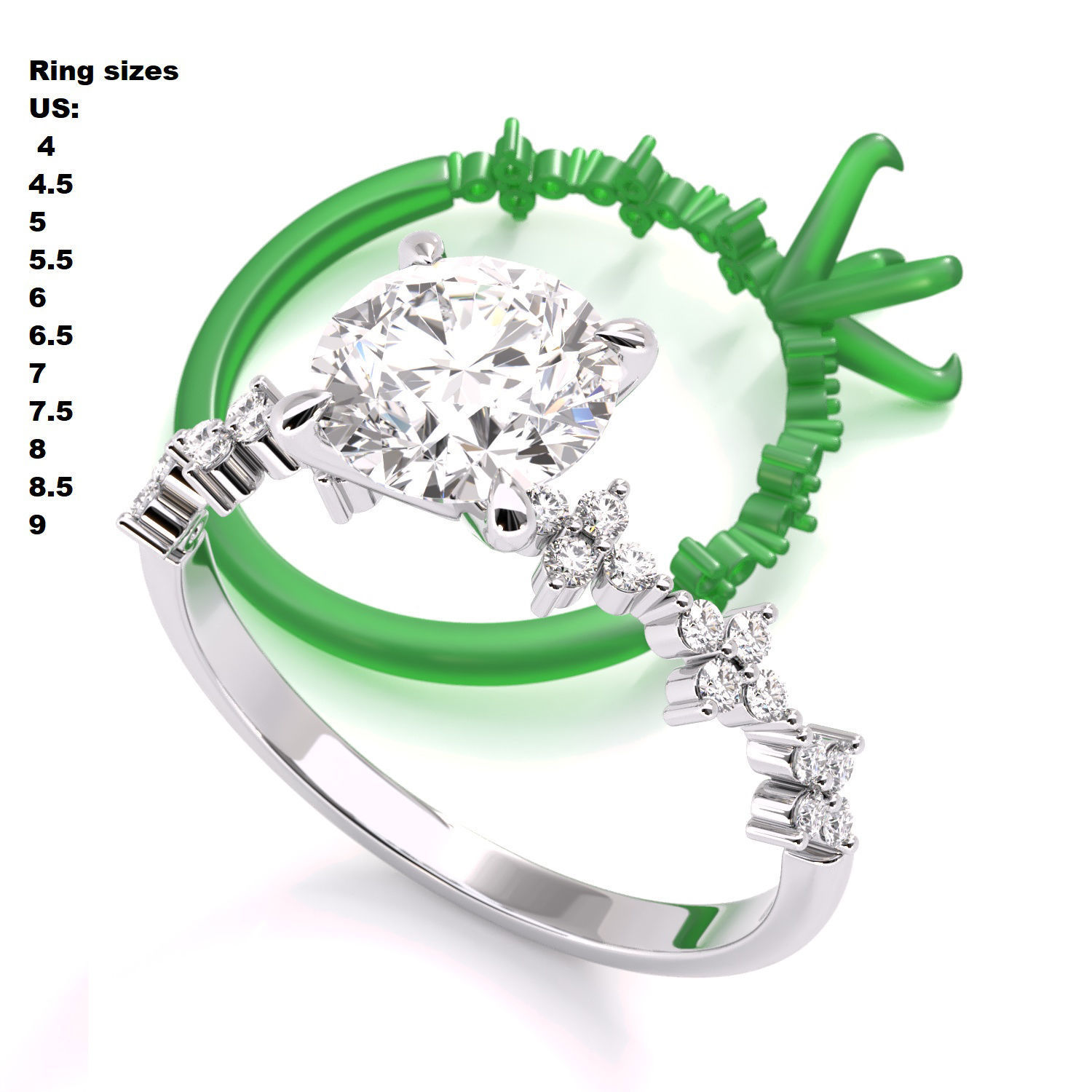 Tiffany-Style Solitaire Round Engagement 3D print model_19