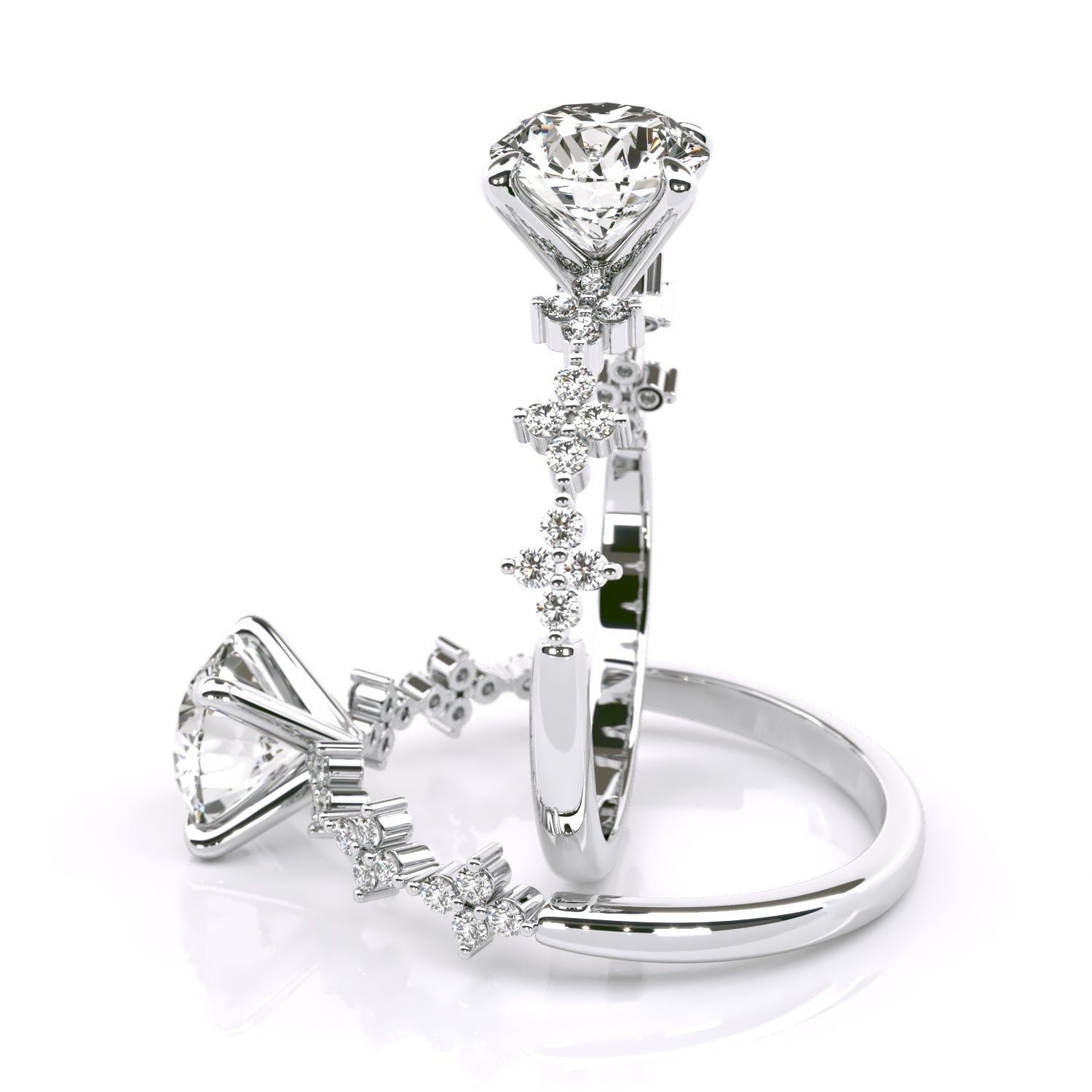 Tiffany-Style Solitaire Round Engagement 3D print model_1