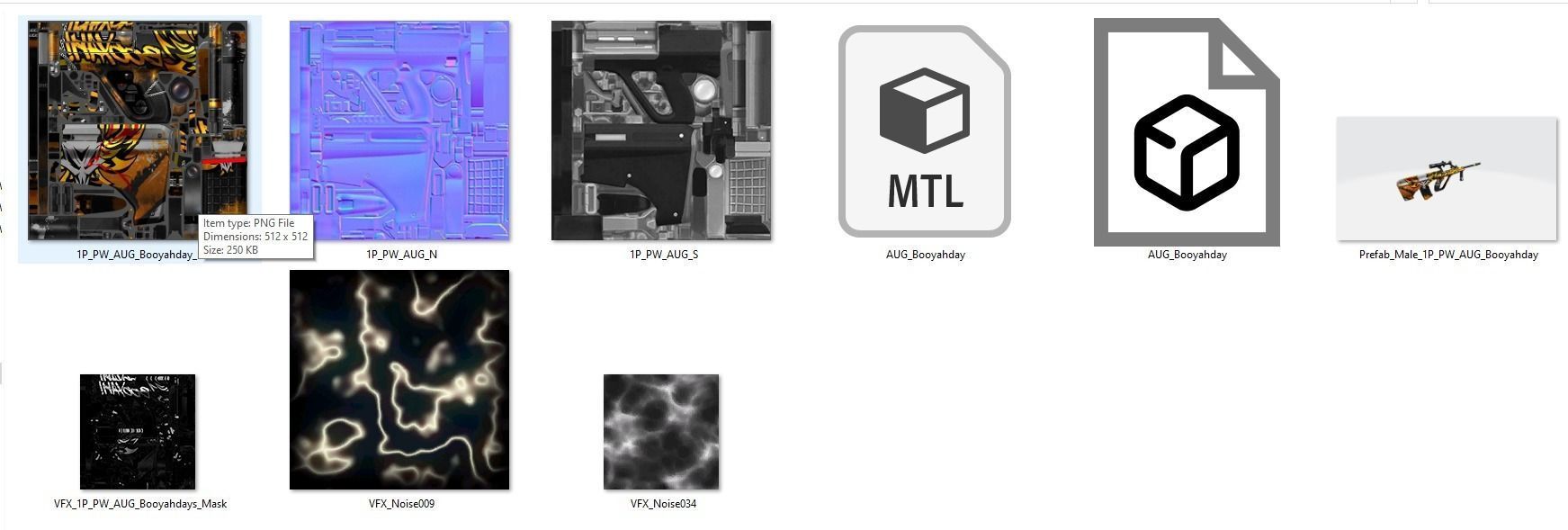 AUG Rifle Game Weapon 7x 3D model_14