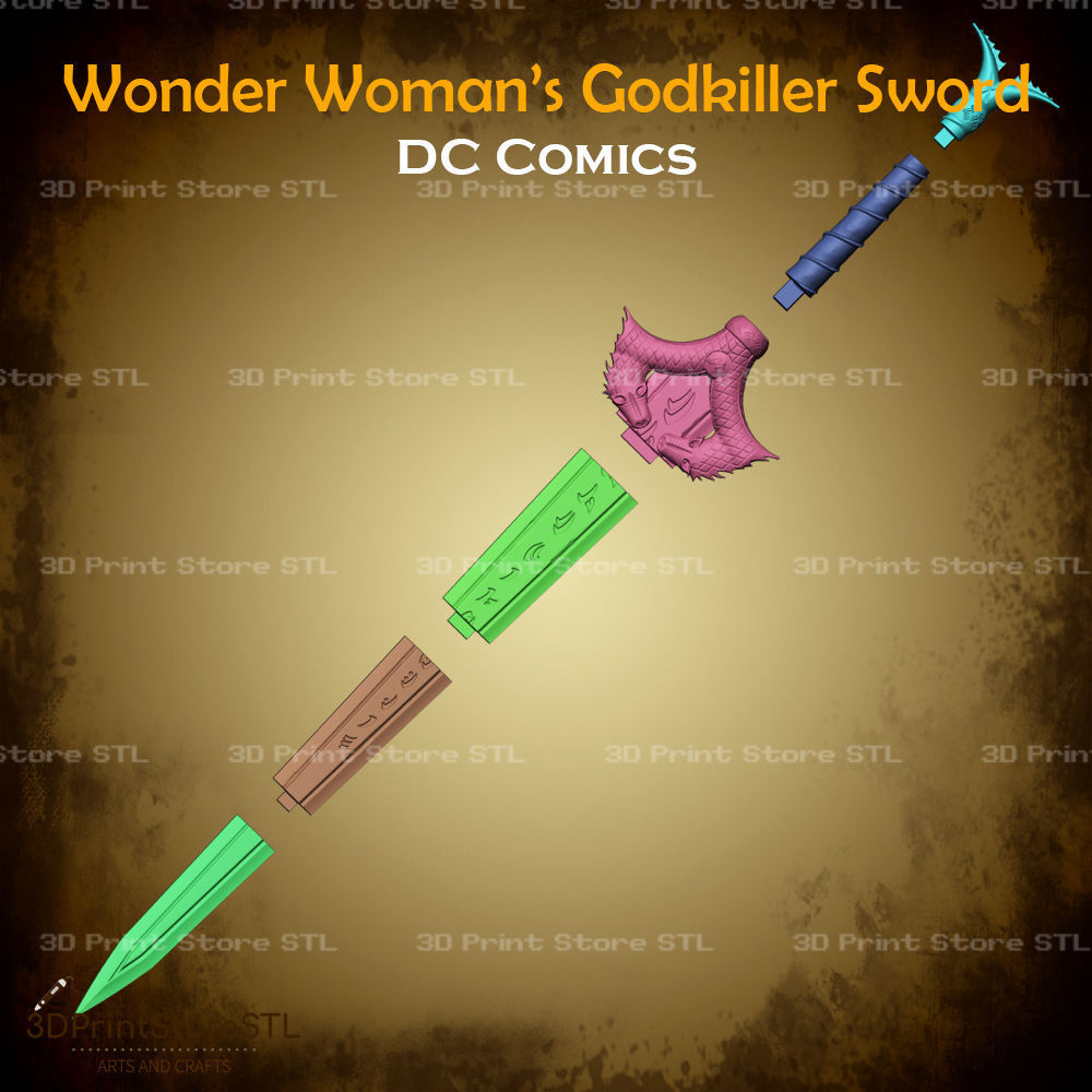 Godkiller Sword Cosplay Wonder Woman - STL File 3D print model_2