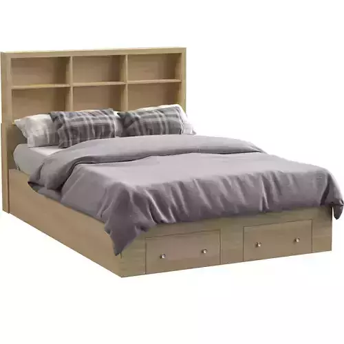 Lowall Low Profile Storage Platform Bed 3d model