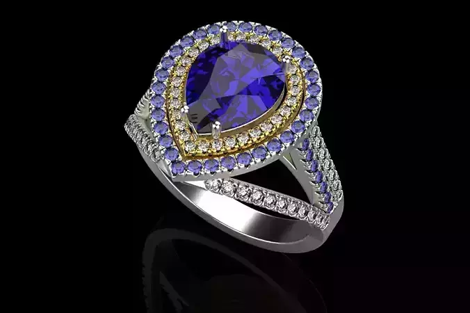 ring with multi-colored stones