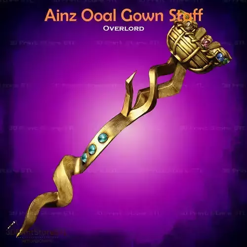 Ainz Ooal Gown Staff Cosplay OverLord - STL File 3D print model