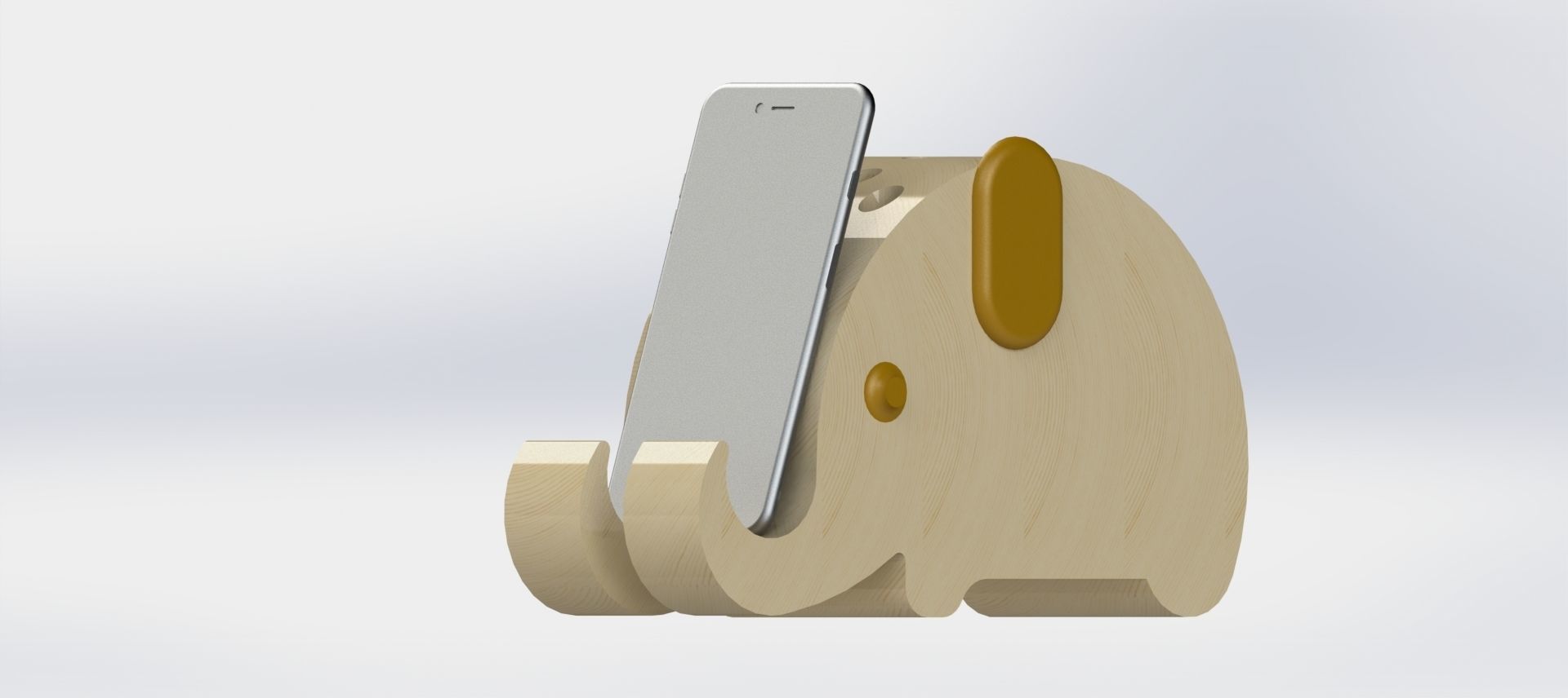Phone table cradle Elephant Model 3D print model_3