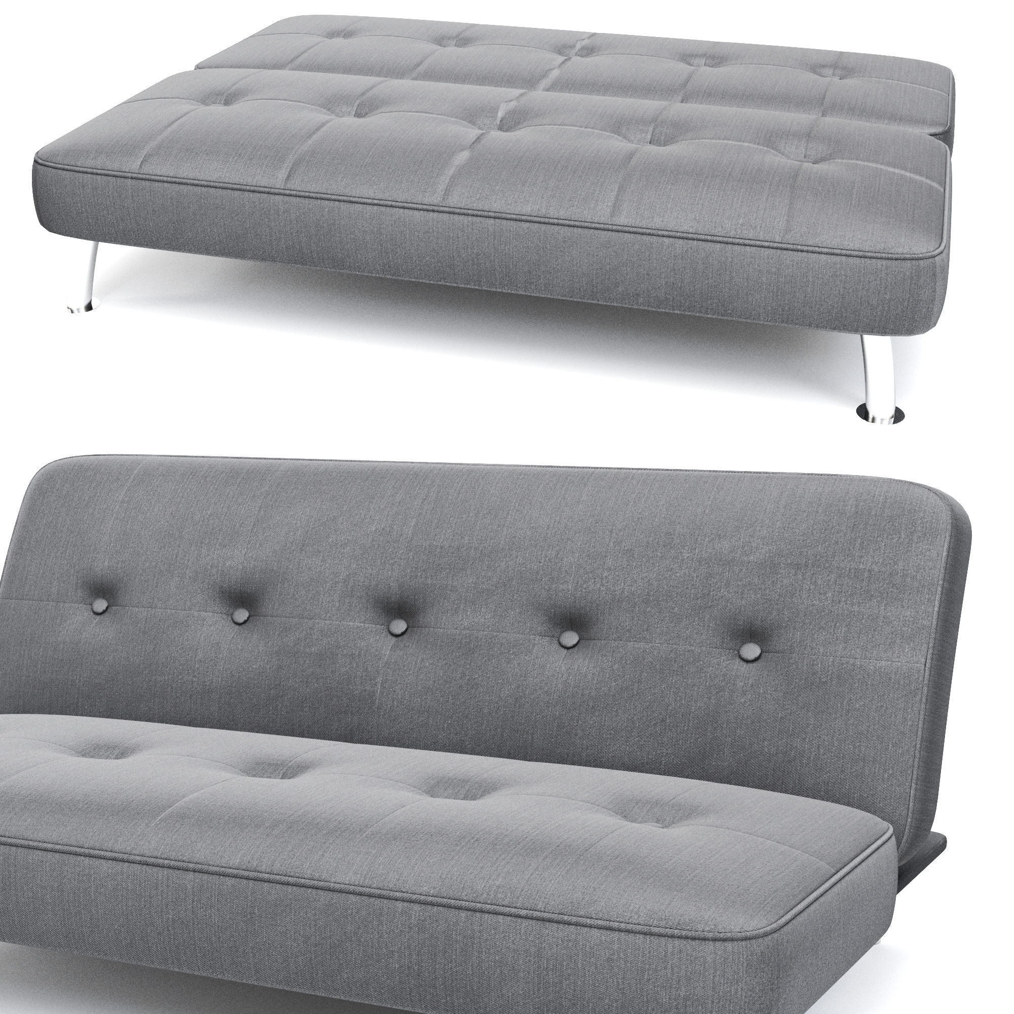 Armless Sofa 3d model 3D model_1