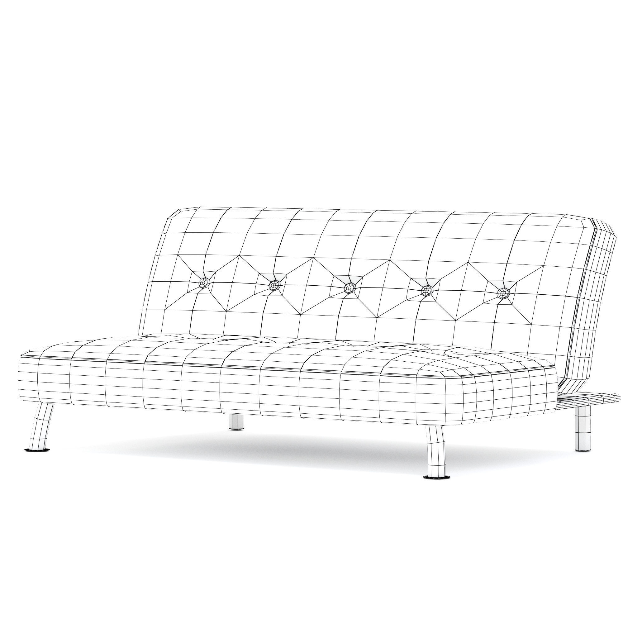 Armless Sofa 3d model 3D model_2