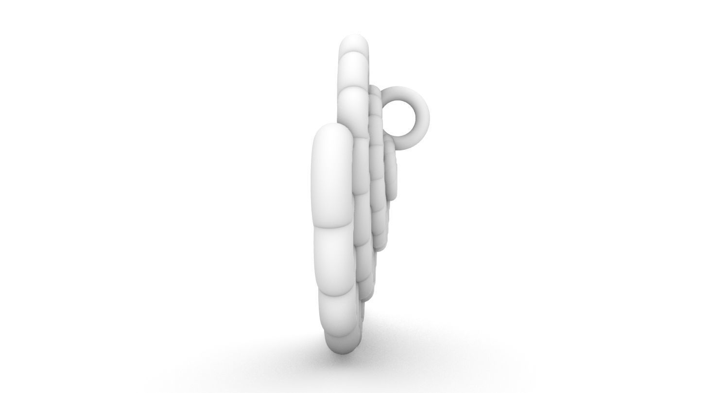 parametric spiral flower torus pendant 3D print model_5