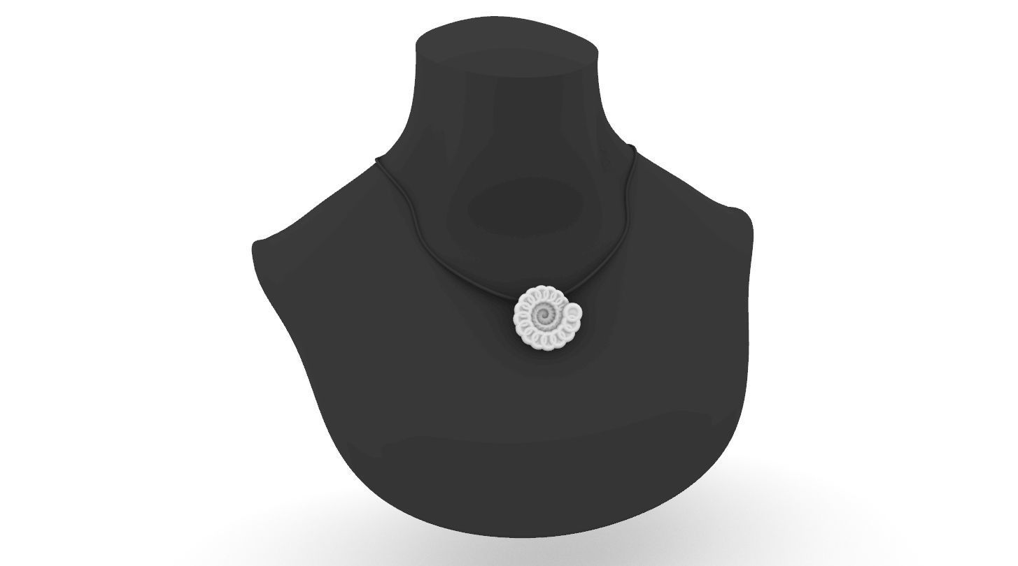 parametric spiral flower torus pendant 3D print model_2