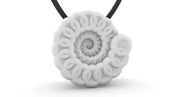 parametric spiral flower torus pendant 3D print model