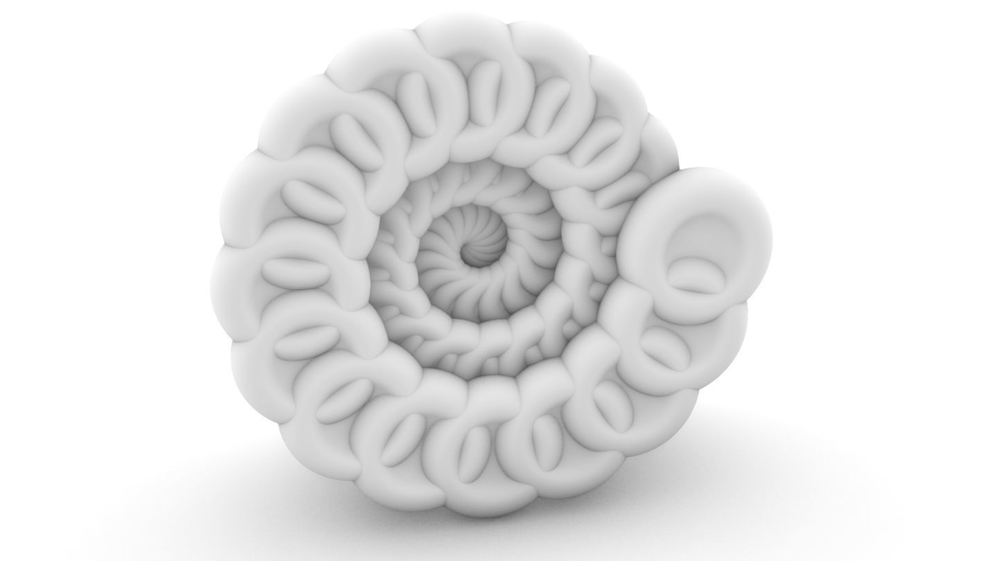 parametric spiral flower torus pendant 3D print model_4