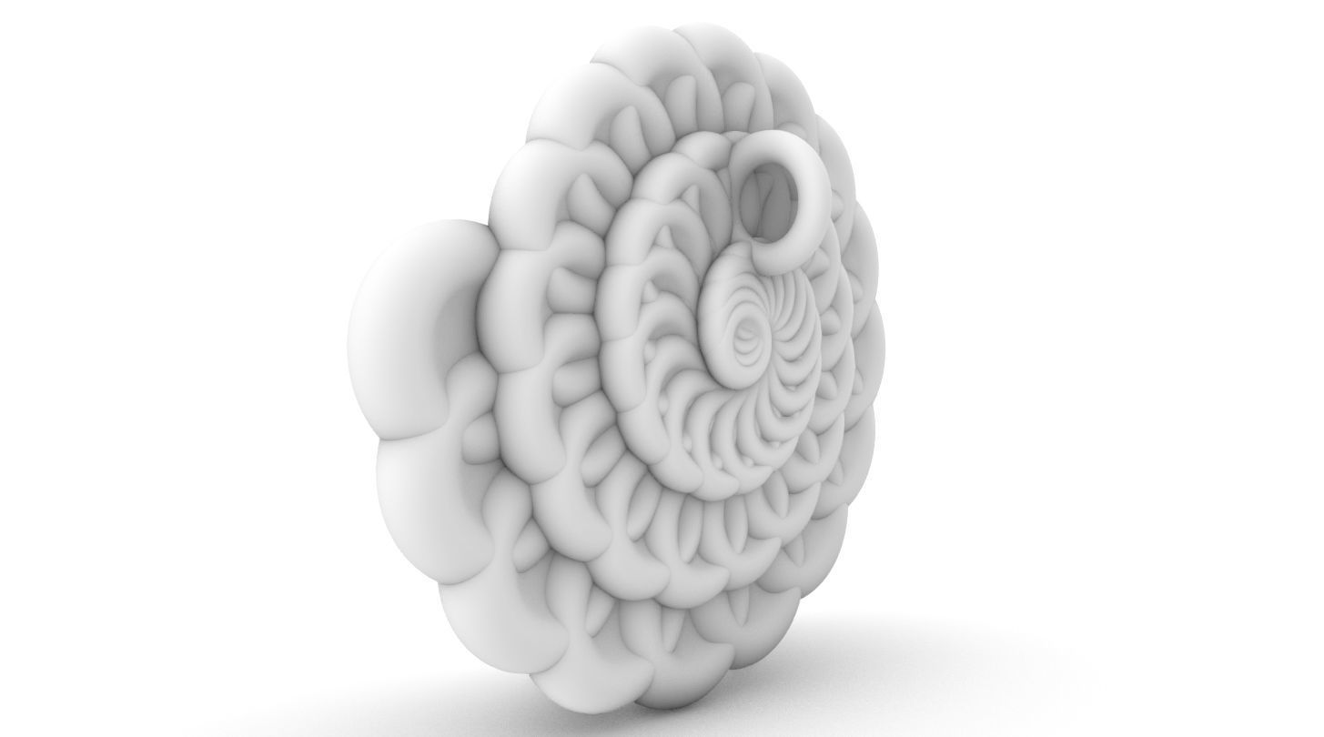 parametric spiral flower torus pendant 3D print model_3
