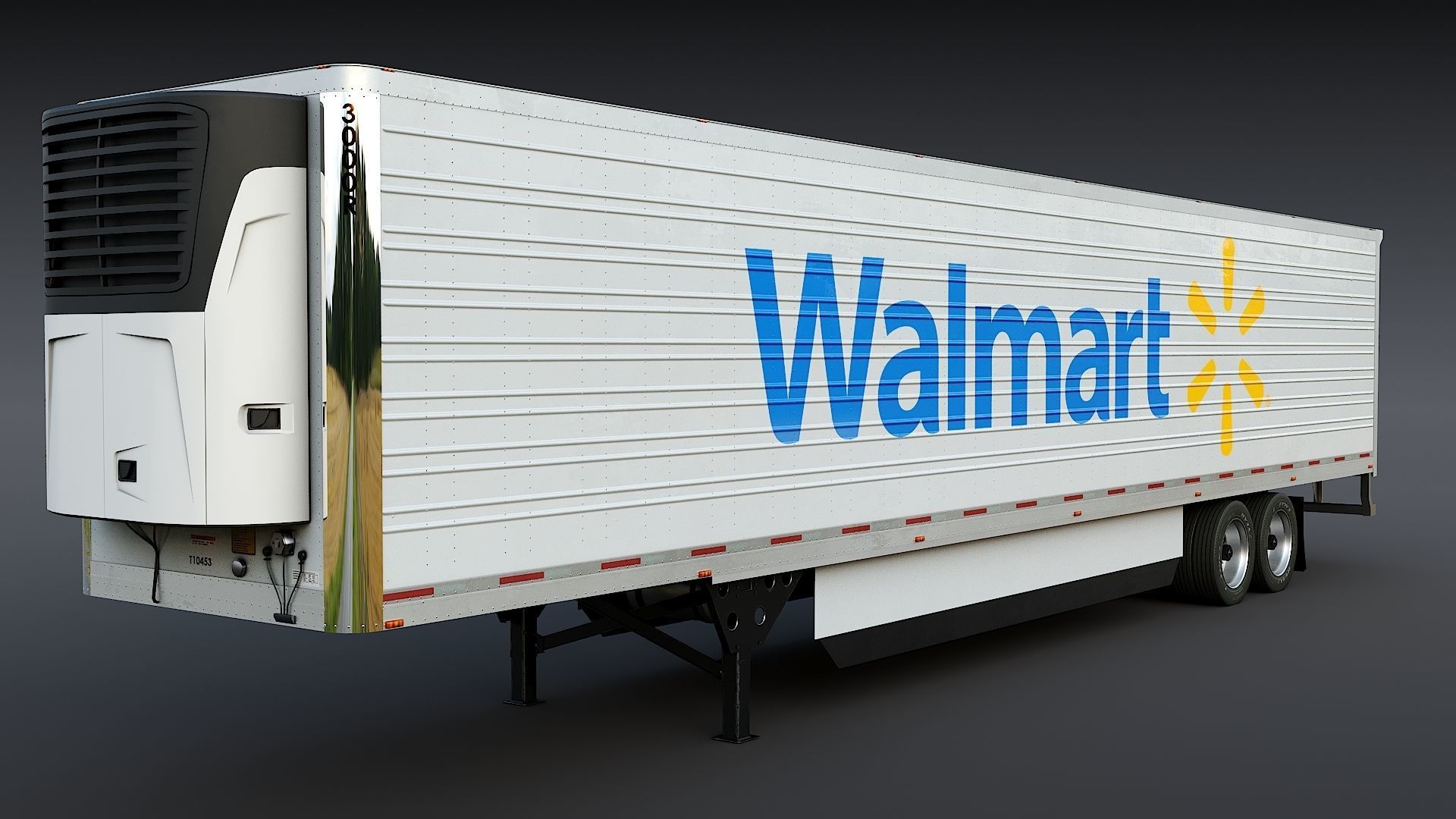 Kenworth T680 Day Cab and Refrigerator Walmart Low-poly 3D model_20