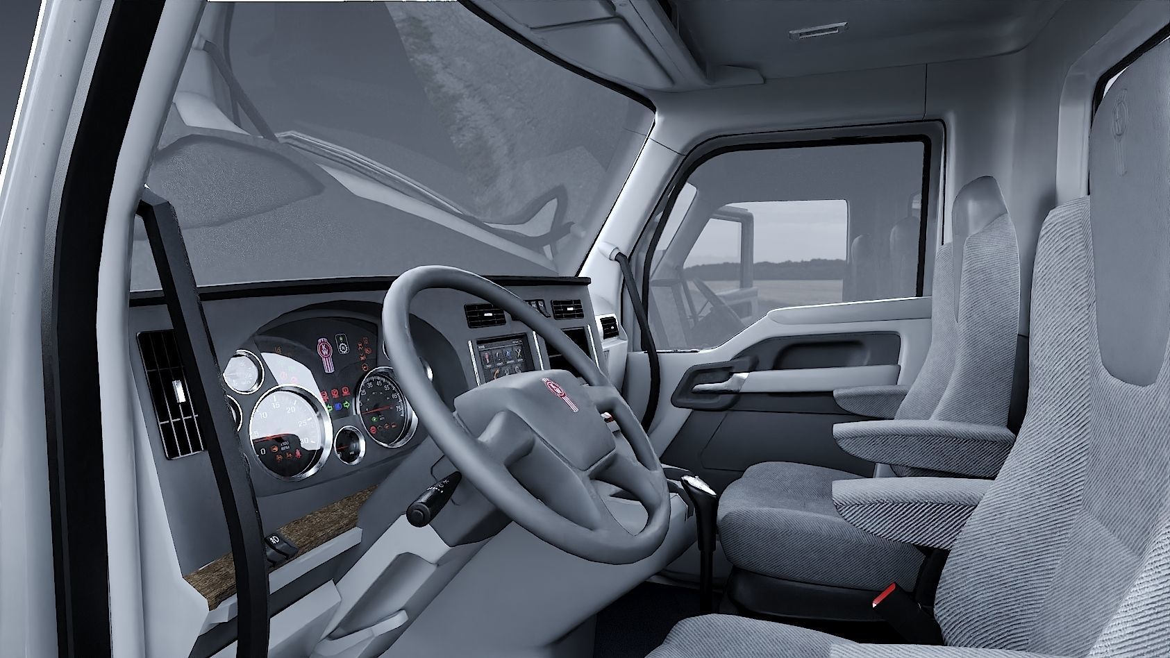 Kenworth T680 Day Cab and Refrigerator Walmart Low-poly 3D model_9