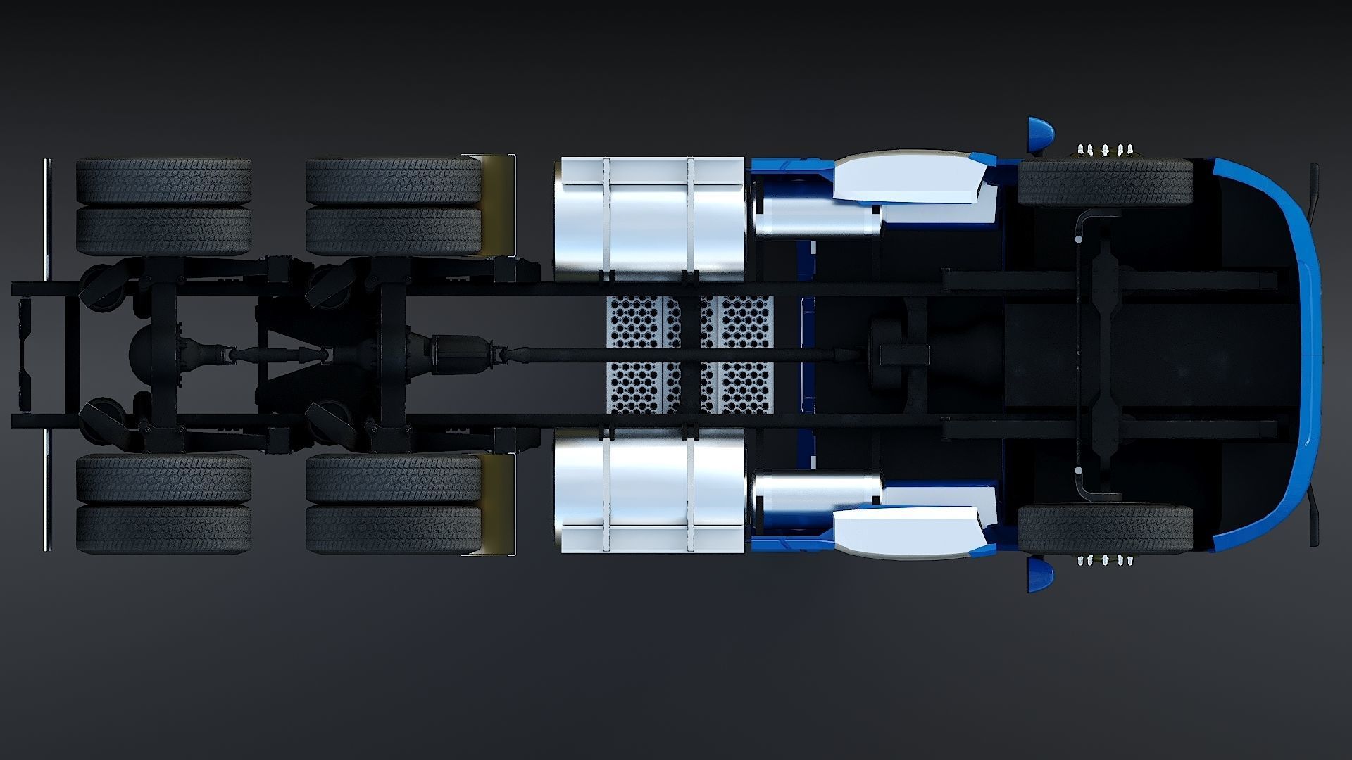 Kenworth T680 Day Cab and Refrigerator Walmart Low-poly 3D model_19