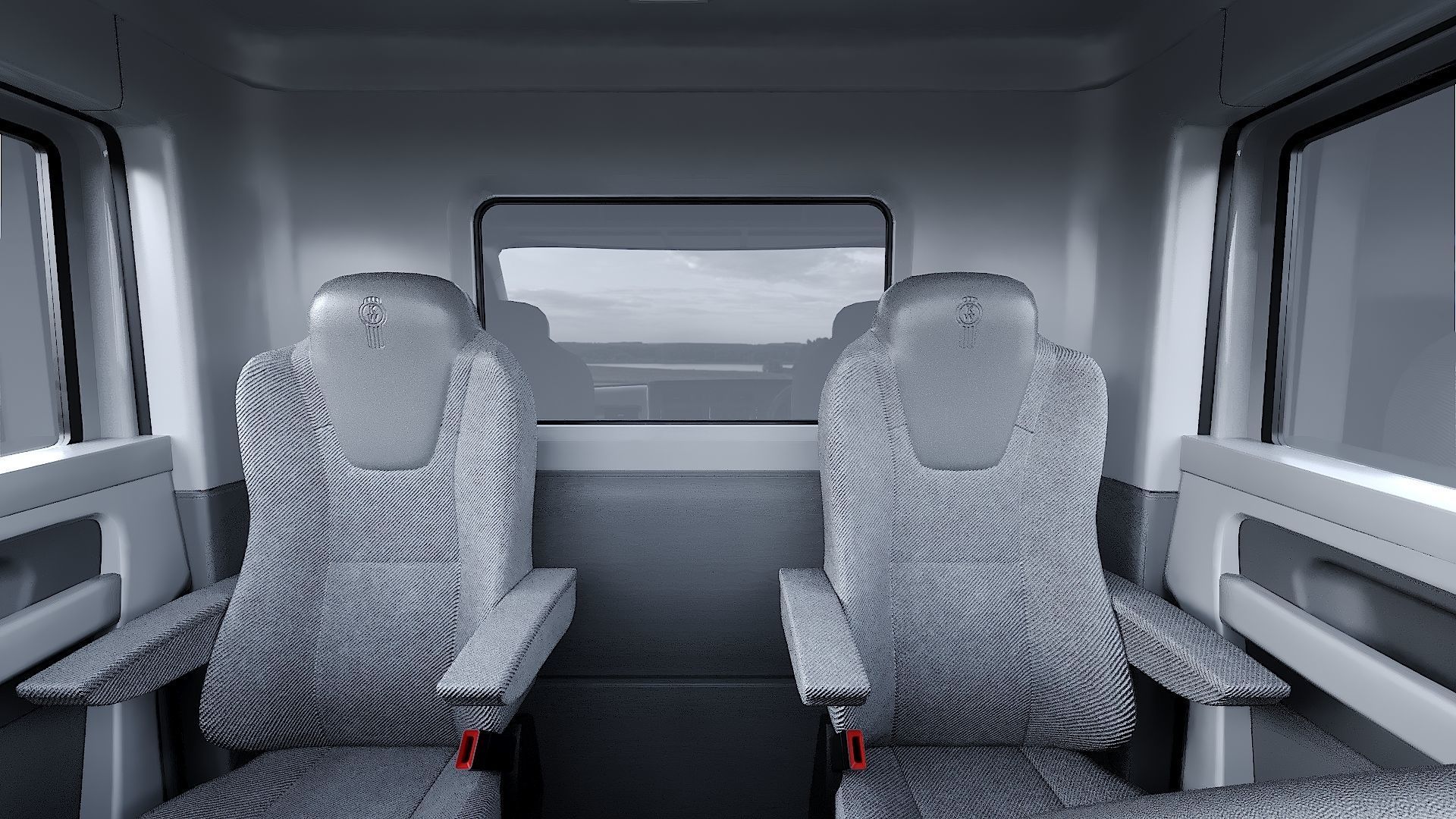 Kenworth T680 Day Cab and Refrigerator Walmart Low-poly 3D model_11