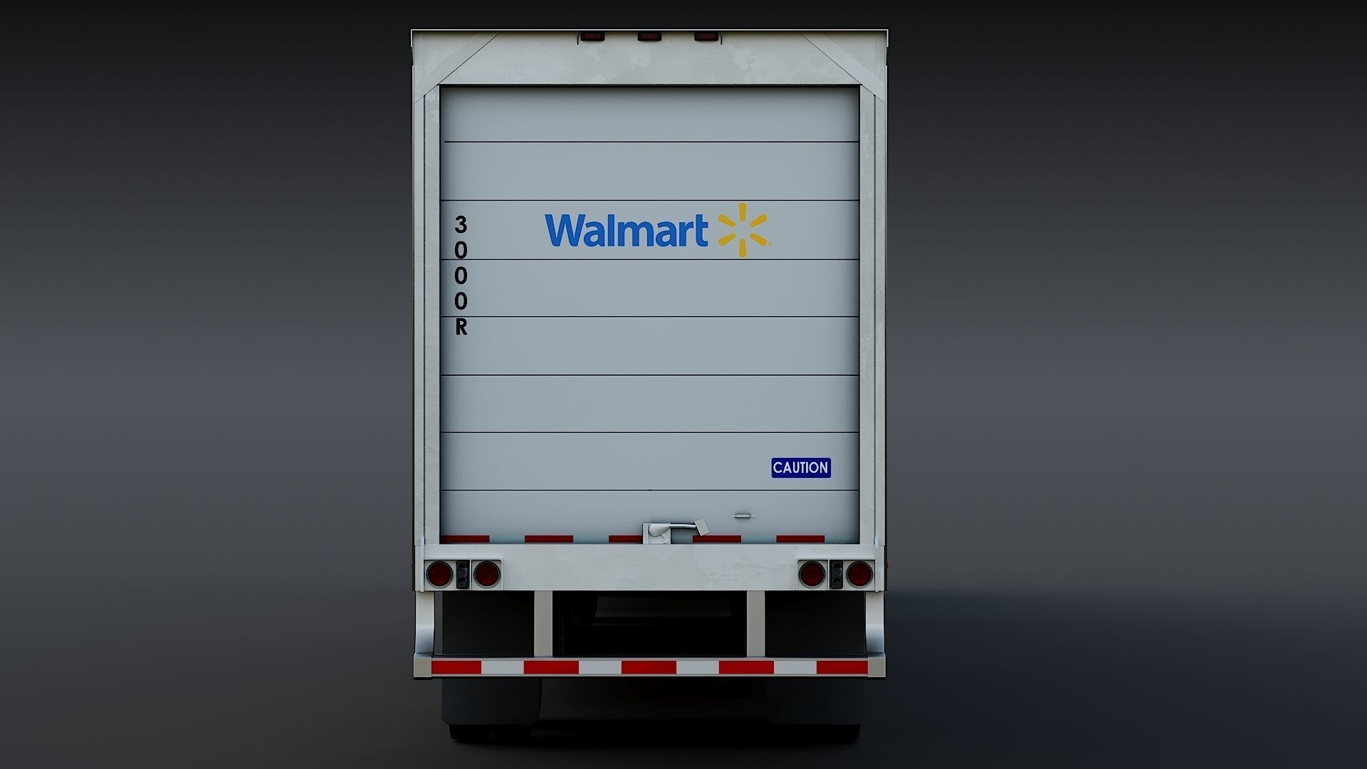 Kenworth T680 Day Cab and Refrigerator Walmart Low-poly 3D model_13