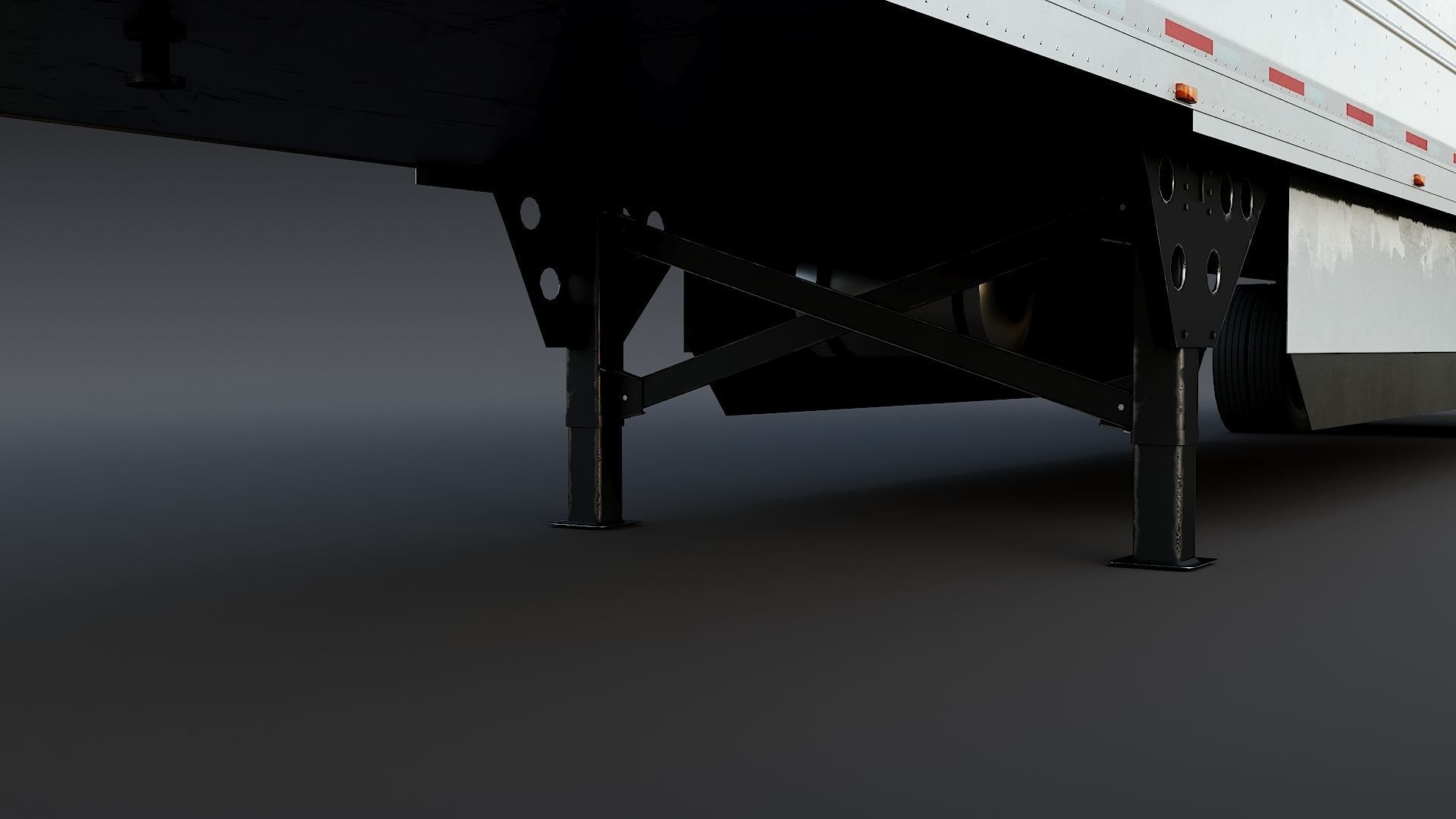 Kenworth T680 Day Cab and Refrigerator Walmart Low-poly 3D model_24