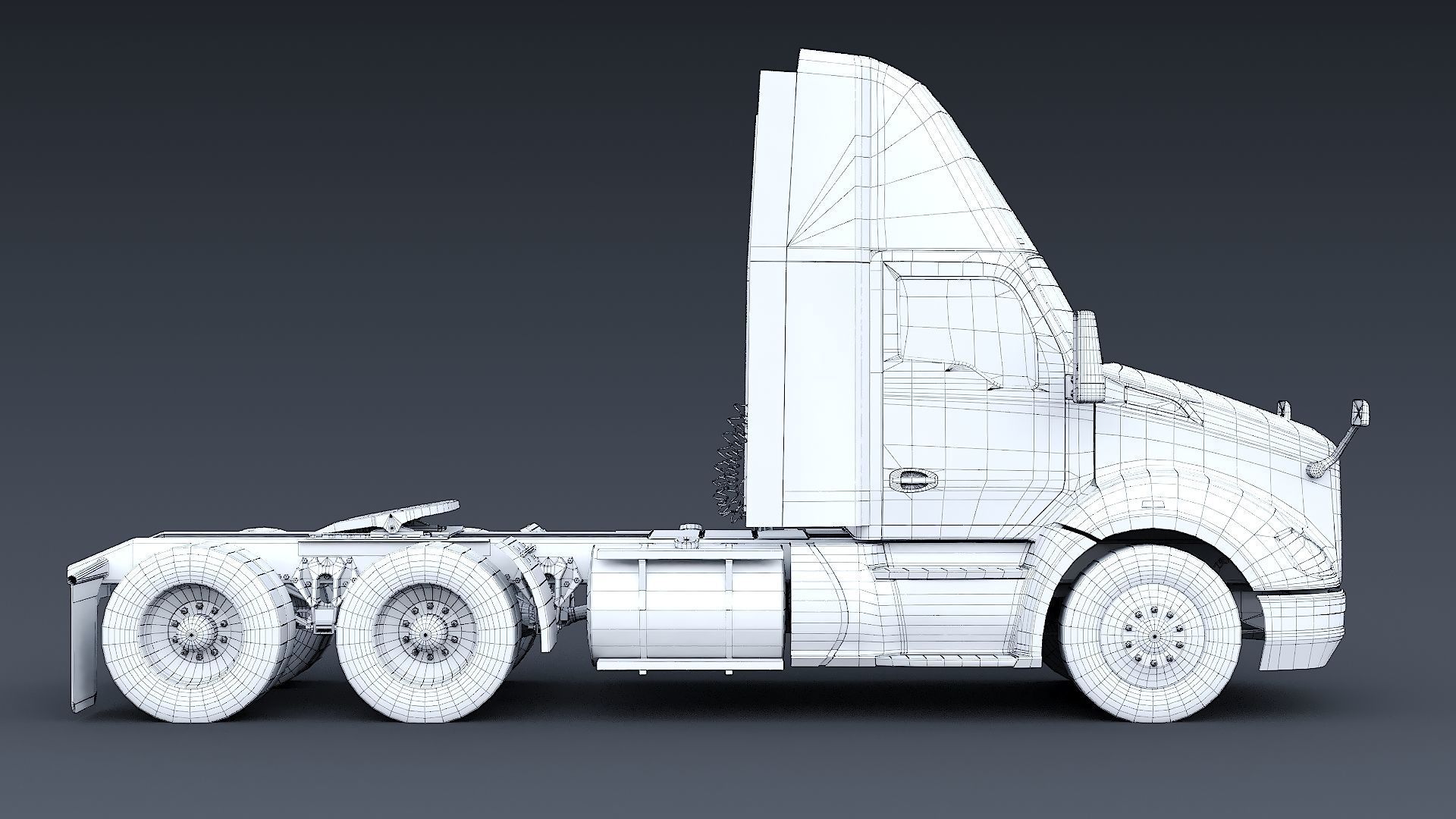 Kenworth T680 Day Cab and Refrigerator Walmart Low-poly 3D model_35