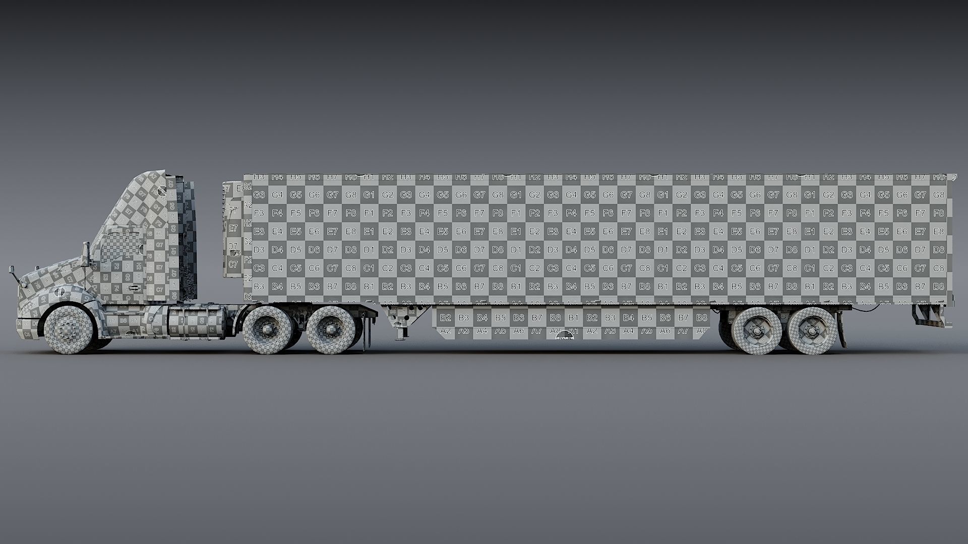 Kenworth T680 Day Cab and Refrigerator Walmart Low-poly 3D model_42