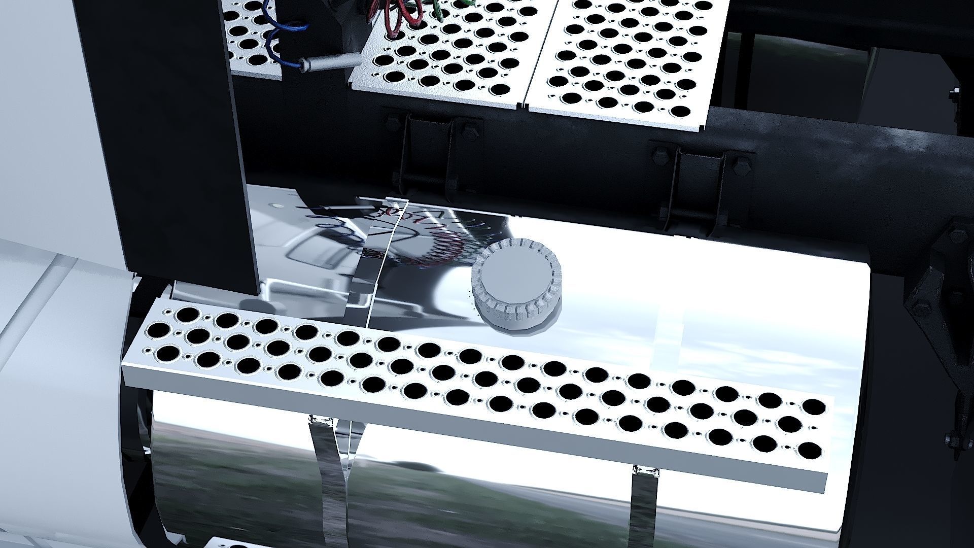 Kenworth T680 Day Cab and Refrigerator Walmart Low-poly 3D model_21