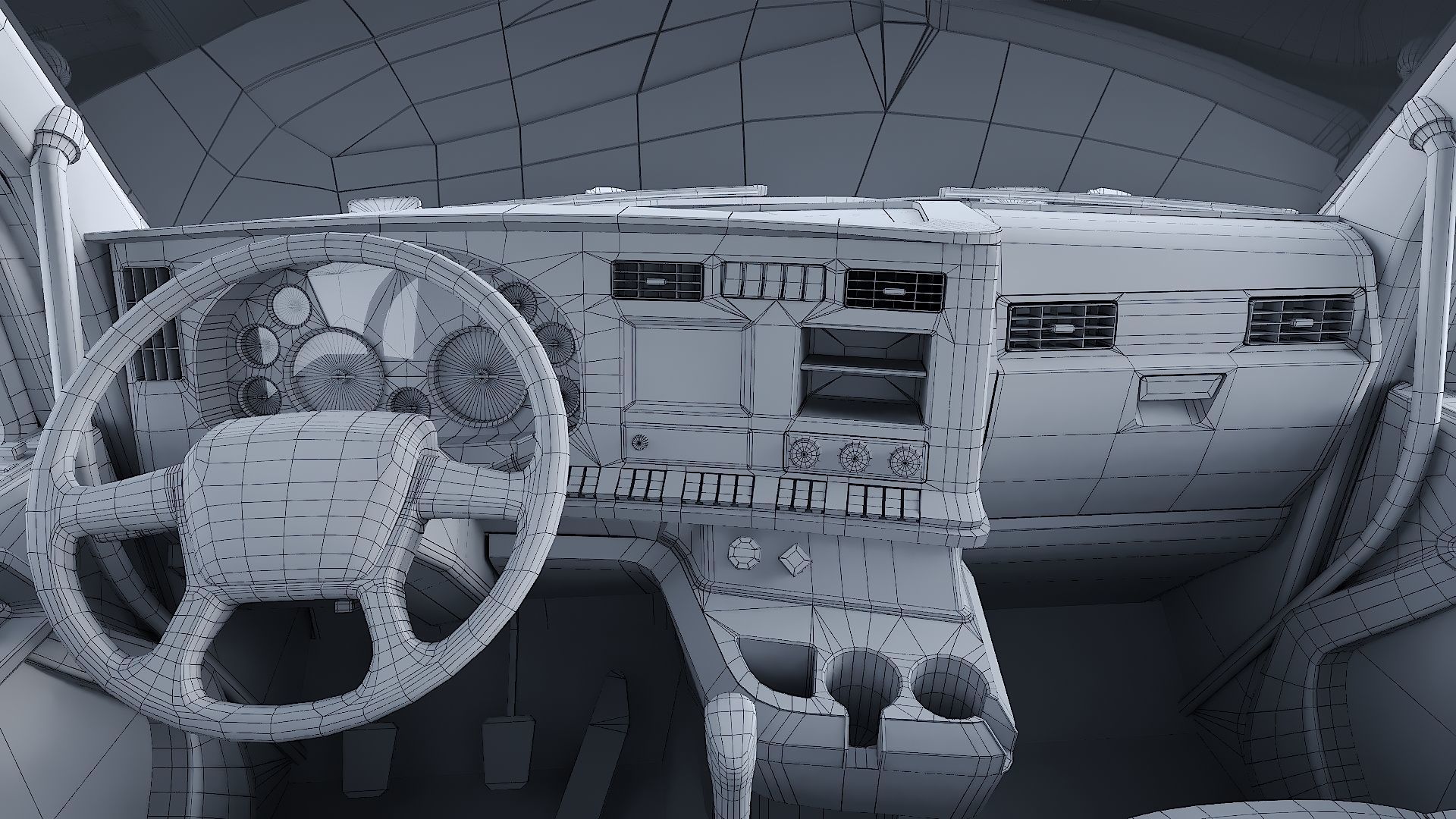 Kenworth T680 Day Cab and Refrigerator Walmart Low-poly 3D model_37