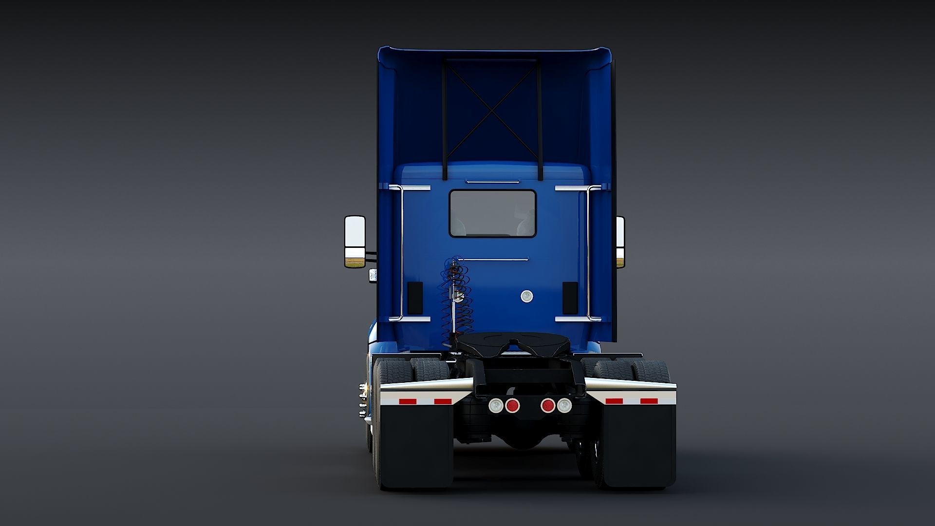 Kenworth T680 Day Cab and Refrigerator Walmart Low-poly 3D model_17