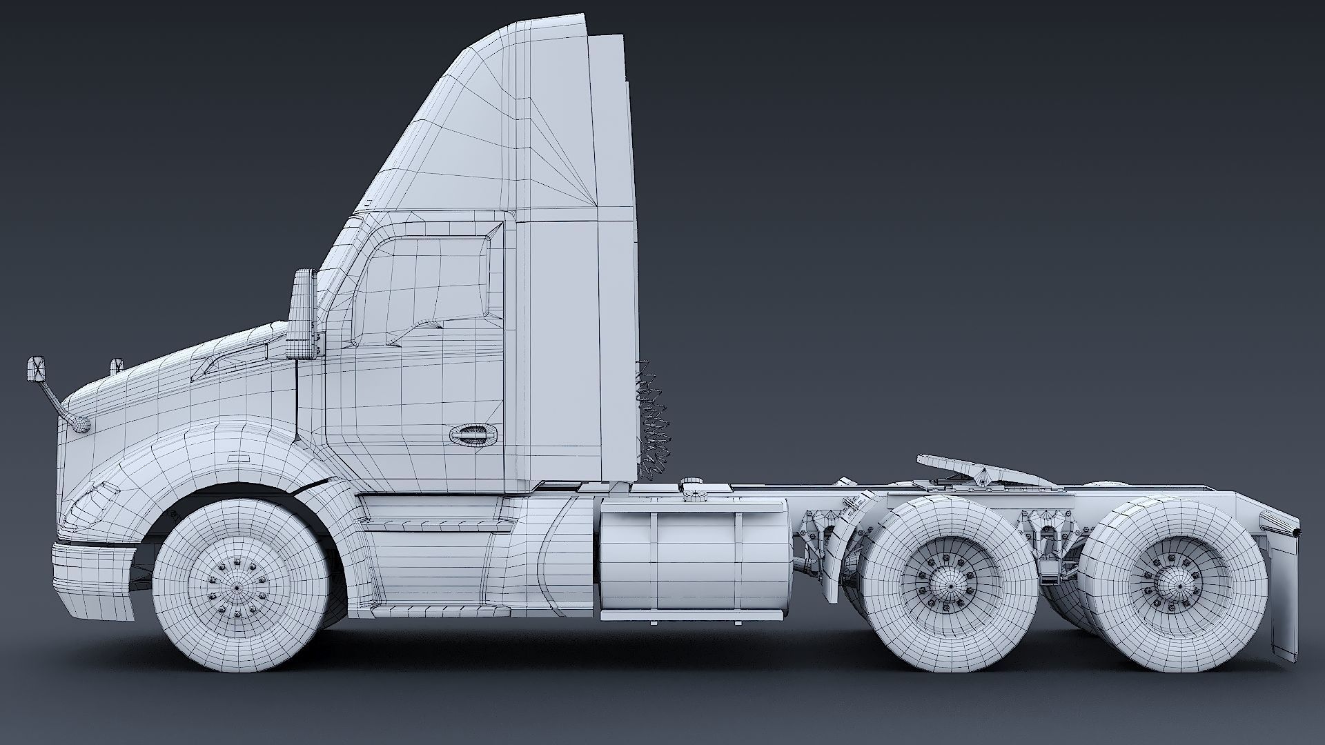 Kenworth T680 Day Cab and Refrigerator Walmart Low-poly 3D model_32