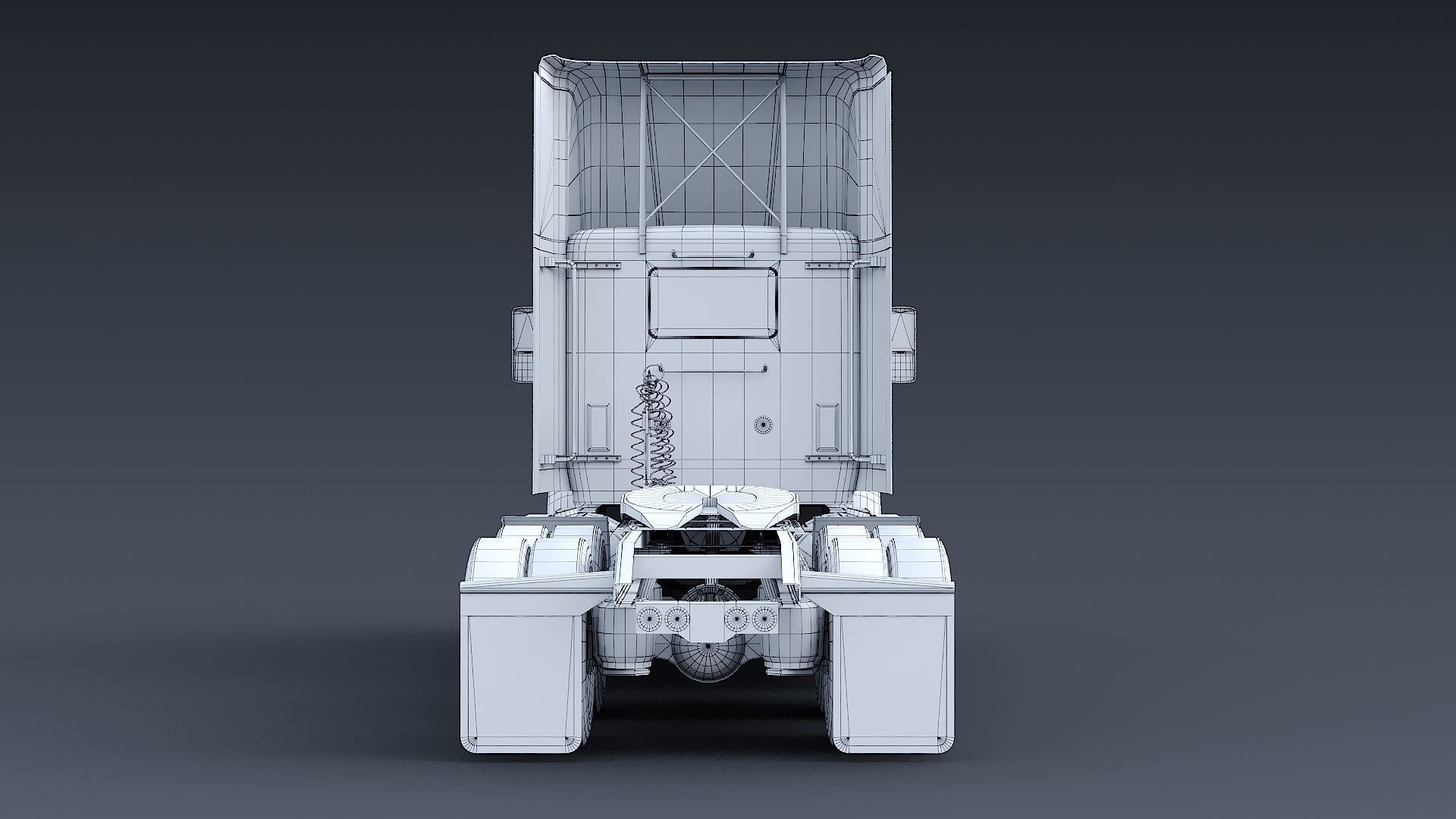 Kenworth T680 Day Cab and Refrigerator Walmart Low-poly 3D model_33