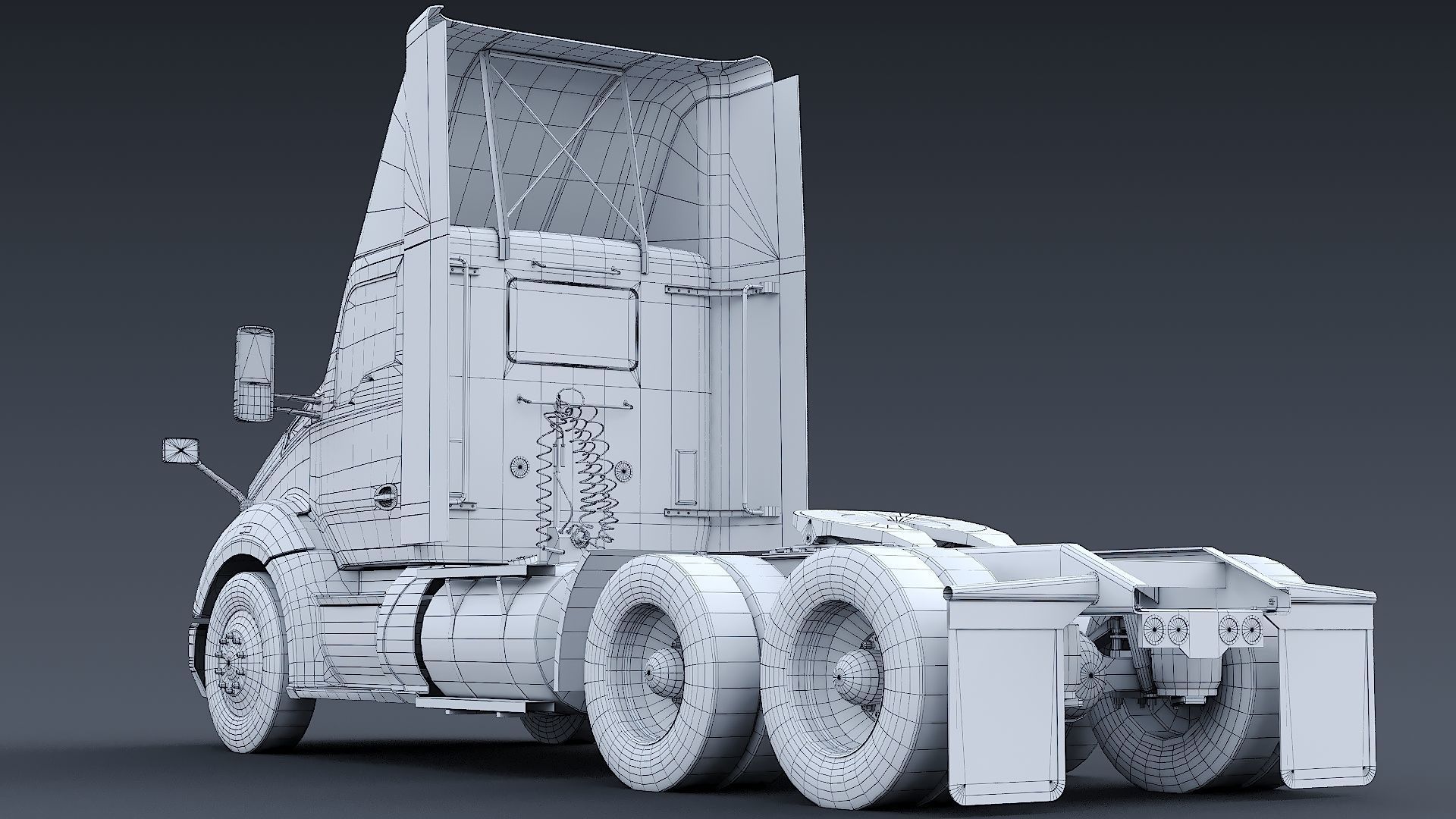 Kenworth T680 Day Cab and Refrigerator Walmart Low-poly 3D model_36