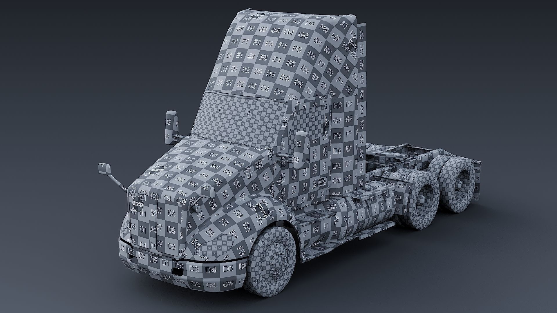 Kenworth T680 Day Cab and Refrigerator Walmart Low-poly 3D model_45