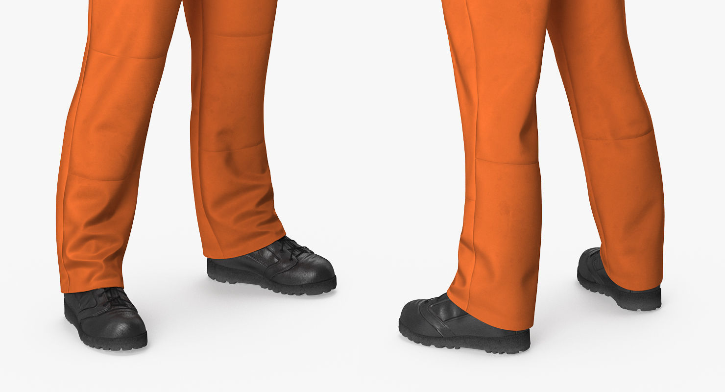 Builder Wearing Orange Coveralls Rigged for Maya 3D model_16