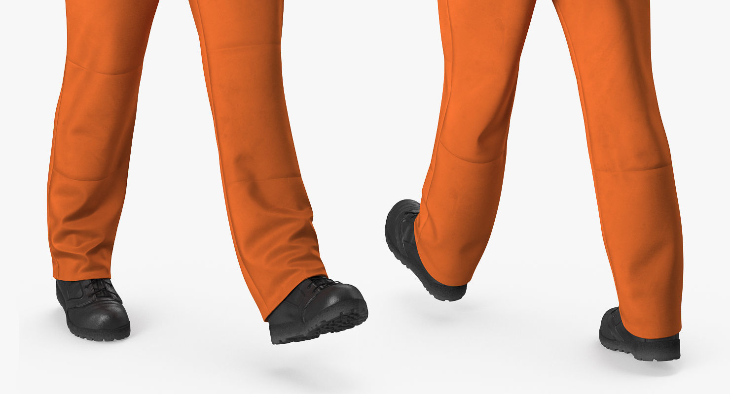 Builder Wearing Orange Coveralls Rigged for Maya 3D model_17
