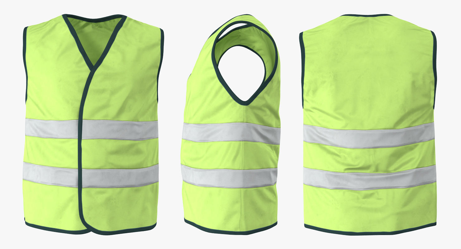 Construction Architect in Yellow Jacket Walking Pose 3D model_1