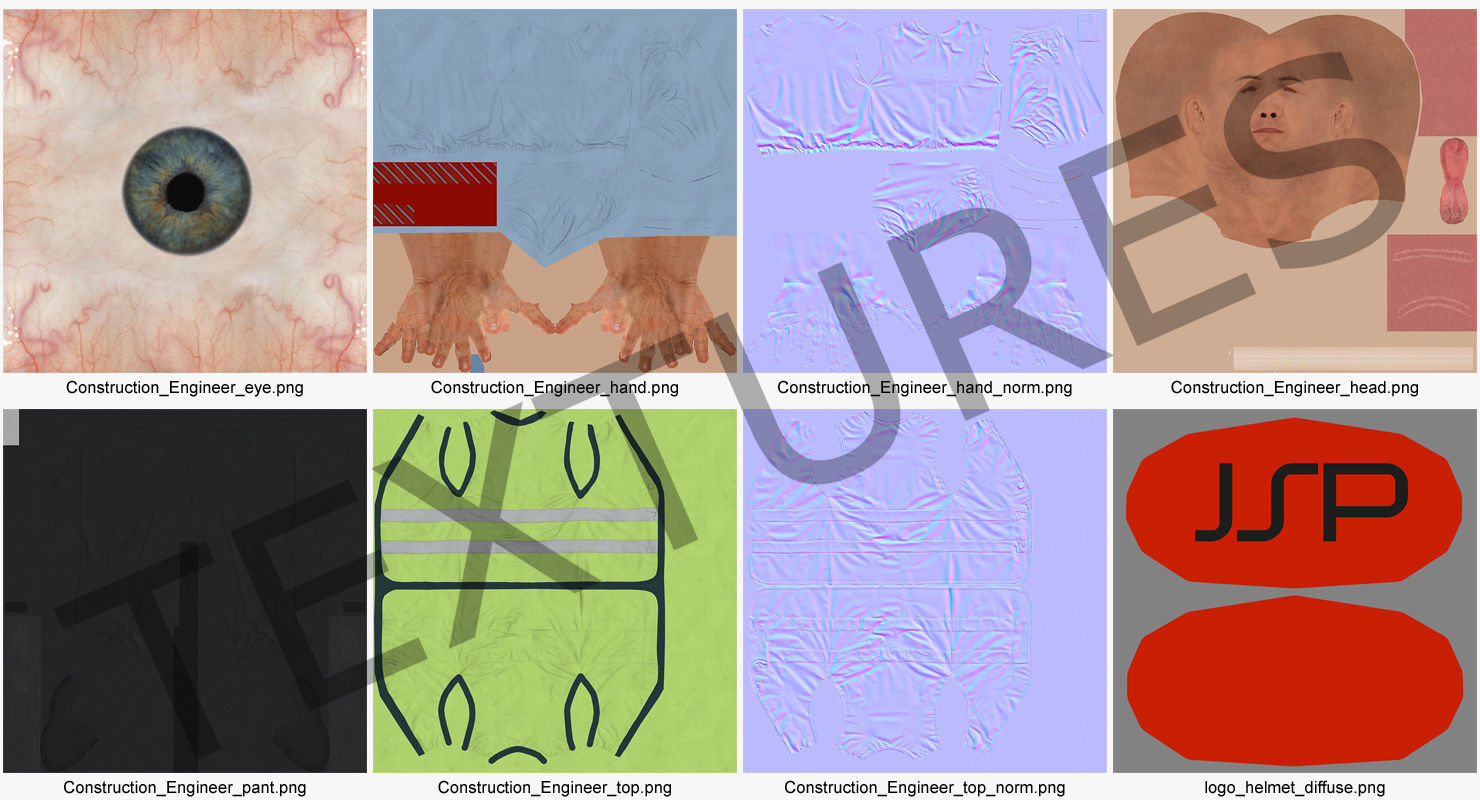 Construction Architect in Yellow Jacket Walking Pose 3D model_16