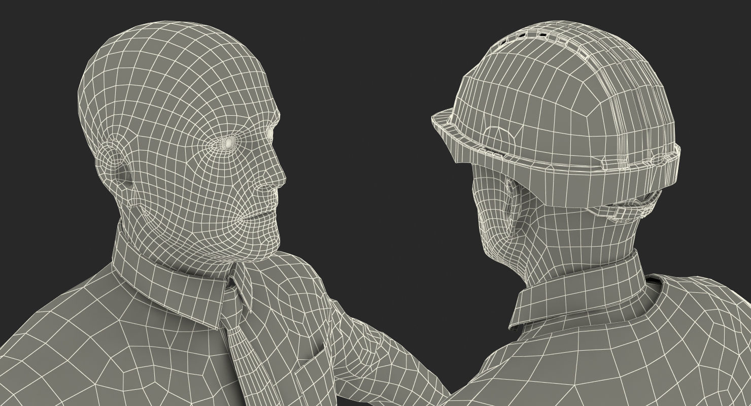 Construction Architect in Yellow Safety Jacket Rigged for Maya 3D model_41