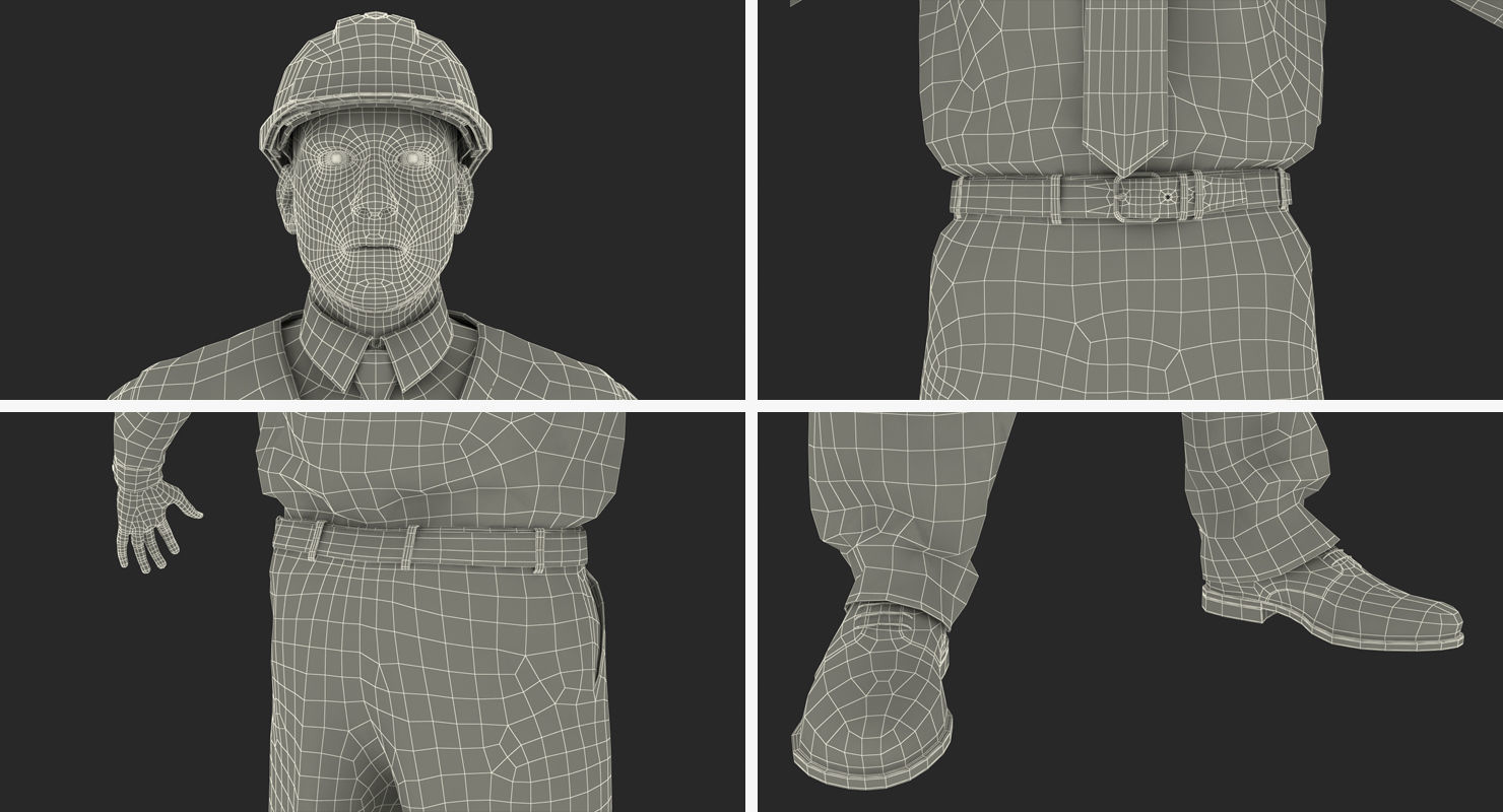 Construction Architect in Yellow Safety Jacket Rigged for Maya 3D model_42